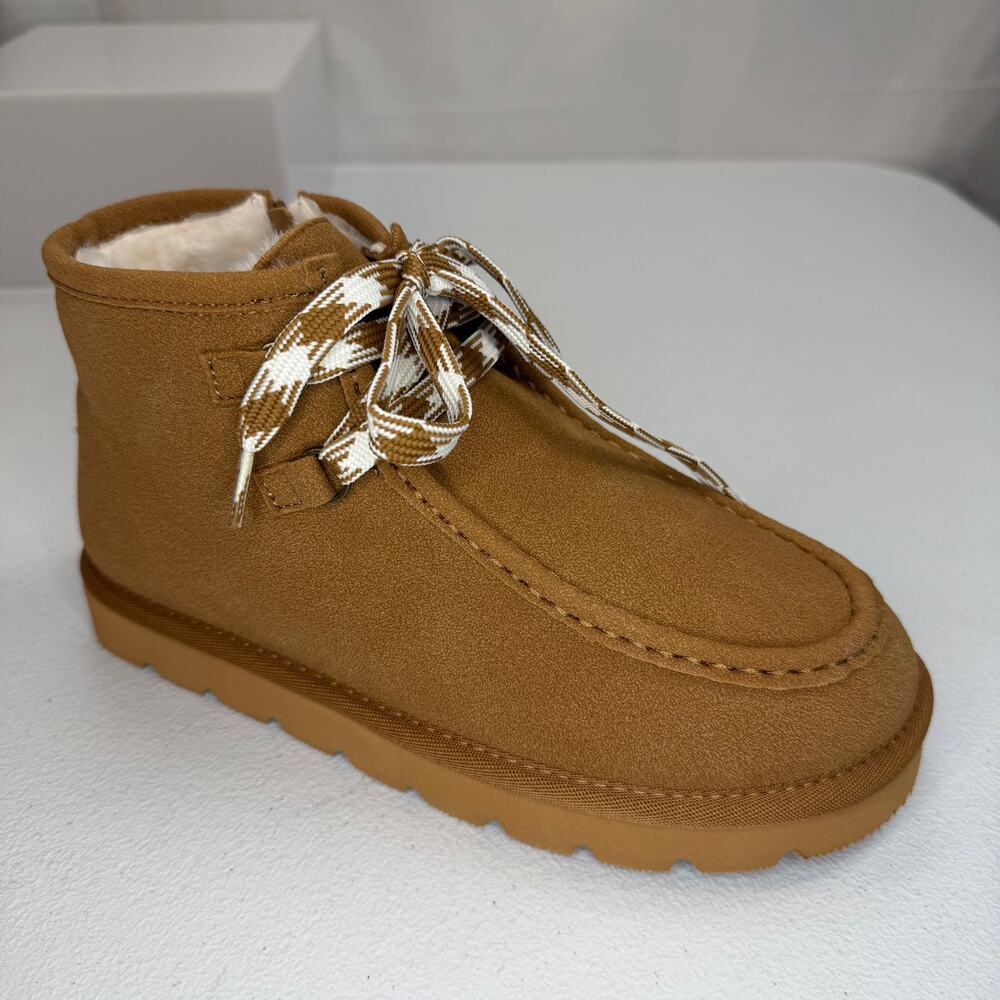 PatPat Kids Suede‑Style Ankle Boots – Brown - Size 3